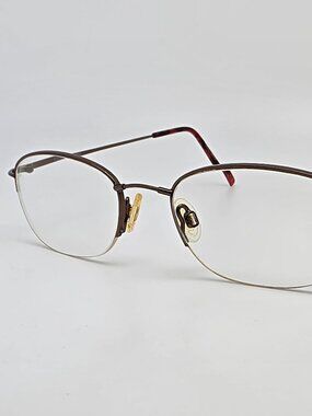Flexon 618 by Marchon Coffee Semi Rimless Eyeglasses Frame 51-20-140